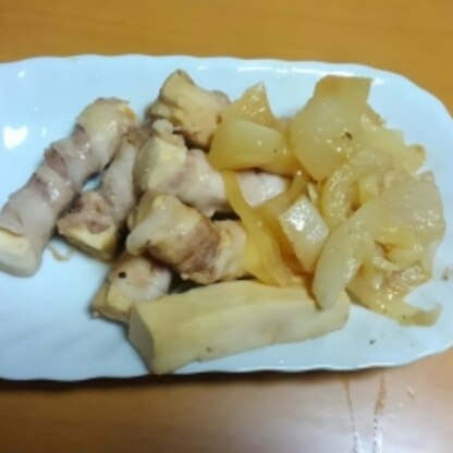 美味しいぃ～（＾＾♪　付け合わせ？？で大根と玉ねぎも一緒にソテーしてみましたぁ～♪ご馳走様でしたぁ～♪♪